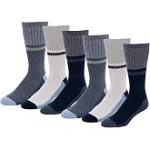 Amazon Essentials Men's Colorblock Crew Sock, 6 Pairs