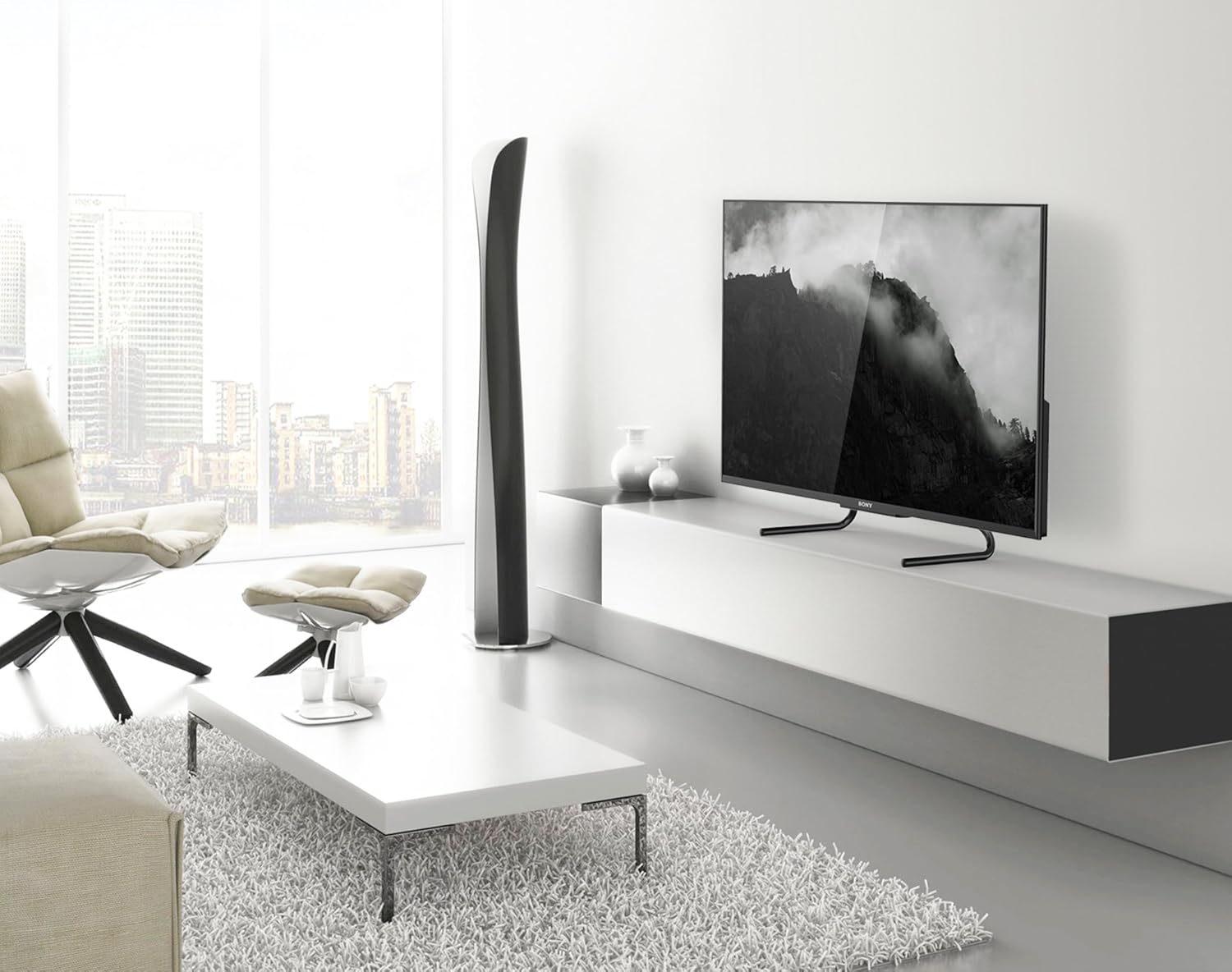 Amazon.com: FITUEYES Universal Table Top TV Stand/Base VESA Pedestal Mount  fits 23" to 60" LED LCD Flat Screen TV with Height Adjustment TT07201MB:  Home ...