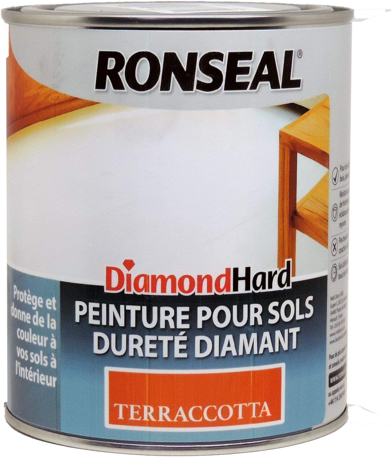 Ronseal Diamond Hard Floor Paint 750ml Terracotta Amazon.co.uk DIY