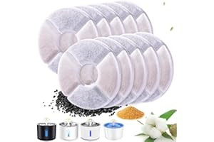 RBAYSALE Cat Water Fountain Filter, 10 Pack Replacement Filters for 81oz/2.4L Automatic Pet Fountain Cat Water Fountain Dog Water Dispenser, 3 Triple Filtration System