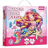 BenBen Floor Puzzles for Kids, 52 Piece Jumbo Mermaid Puzzle for Kids Ages 4-6, Large Jigsaw Puzzle for Toddlers 3-5, Mermaid Toys Birthday Gift for Girls Boys