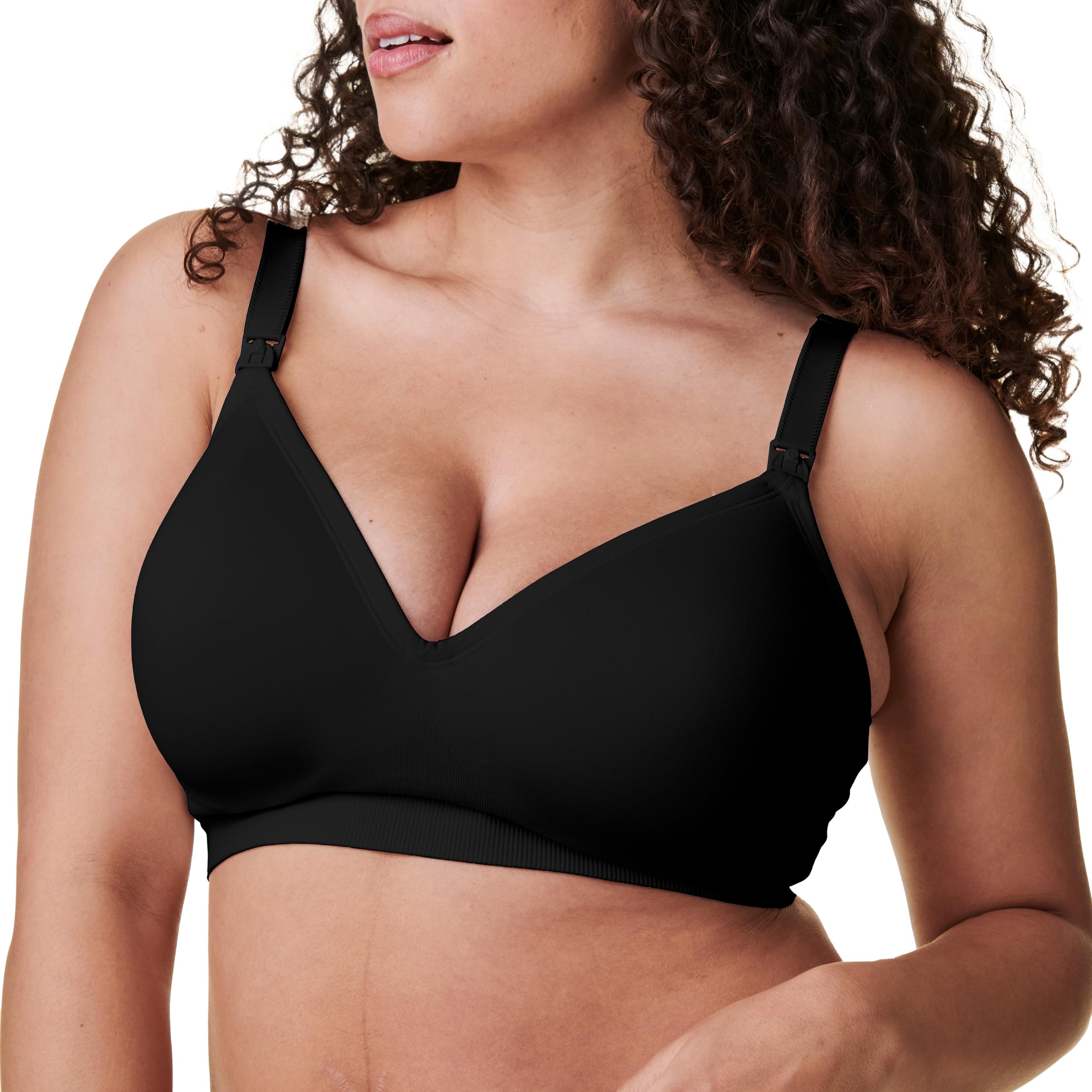 Bravado Designs Plunge Wireless Maternity & Nursing Bra | Black | L