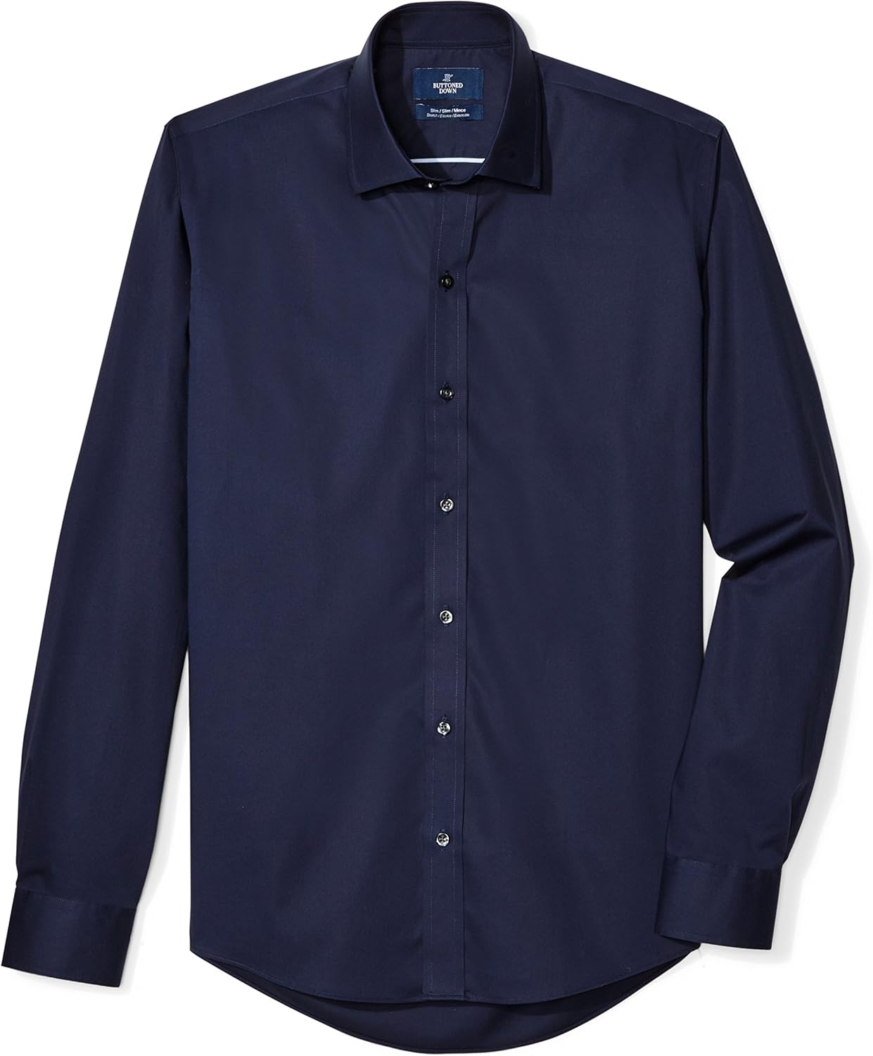  Brand - Buttoned Down Men's Slim Fit Stretch Poplin Dress Shirt, Supima Cotton Non-Iron, Spread-Collar: Clothing