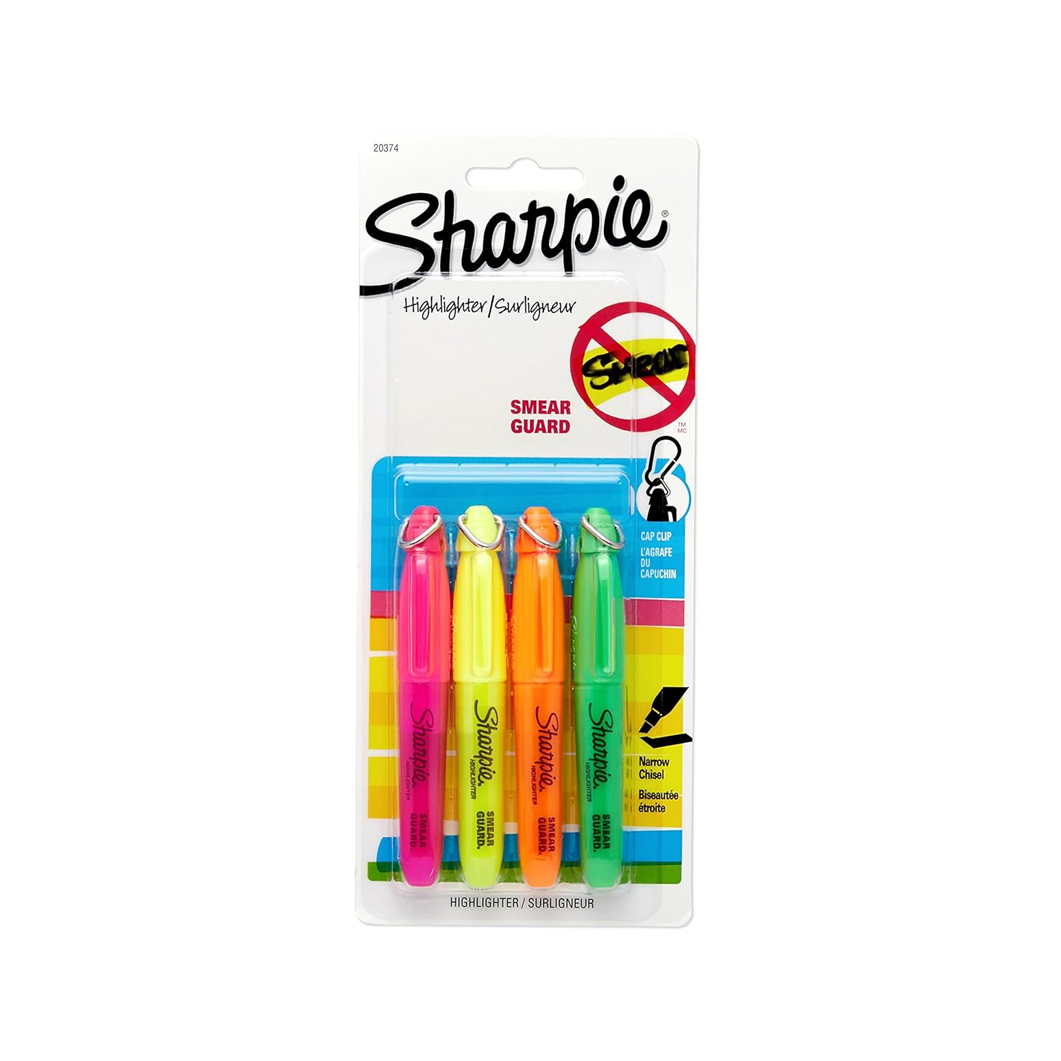 Sharpie Accent Mini Highlighters, 4 Colored Highlighters