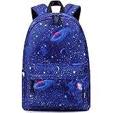 abshoo Lightweight Water Resistant Rainbow Backpacks For Teen Girls Boys School Bookbags (Galaxy E)