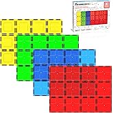 PicassoTiles Magnetic Building Blocks Set - 4pc Jumbo XL Base Plates, STEM Education Construction Kit for Kids