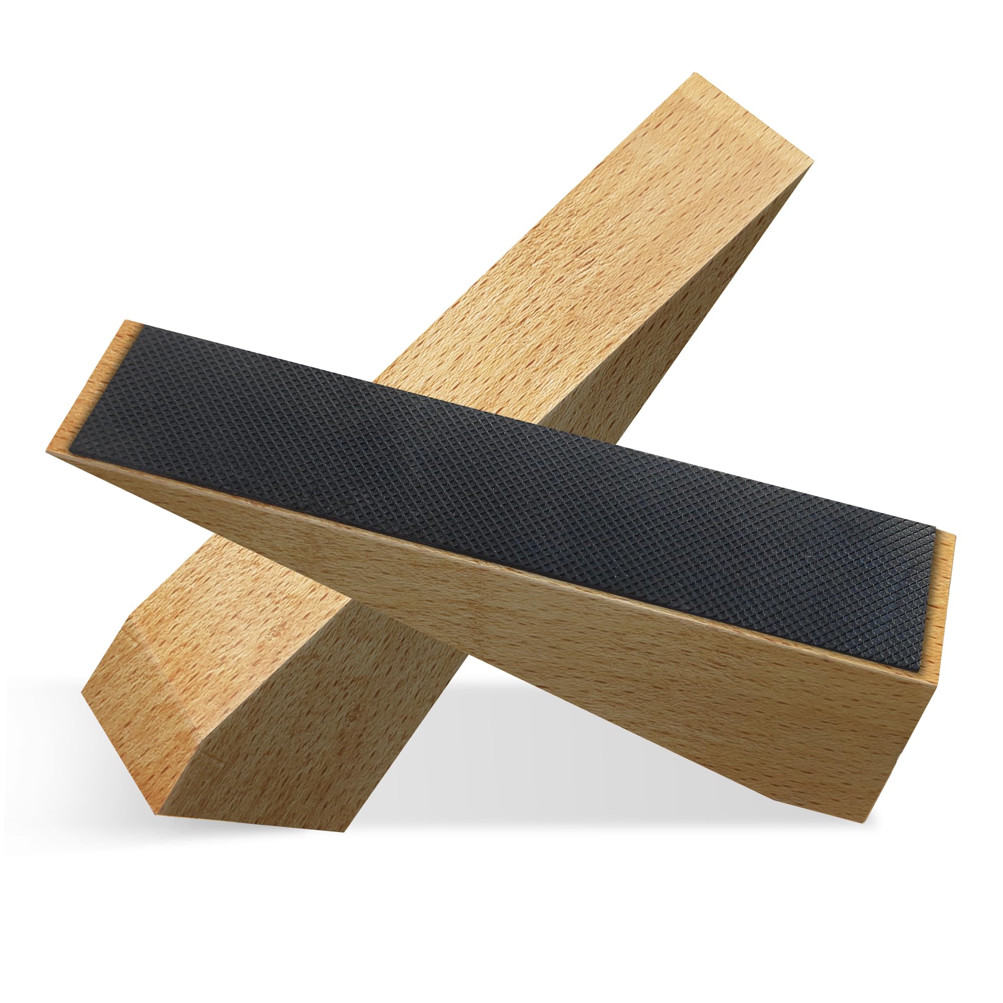 2 Pack Wooden Door Stop - Non-Slip Door Stoppers for Floor - Door Wedges for All Door Types and Surfaces - Each Door Stopper 2inch Thick, 6.3inch Long with Rubber