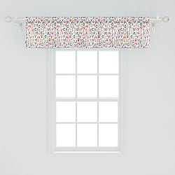 Ambesonne Alphabet Window Valance, Energetic Bubbly