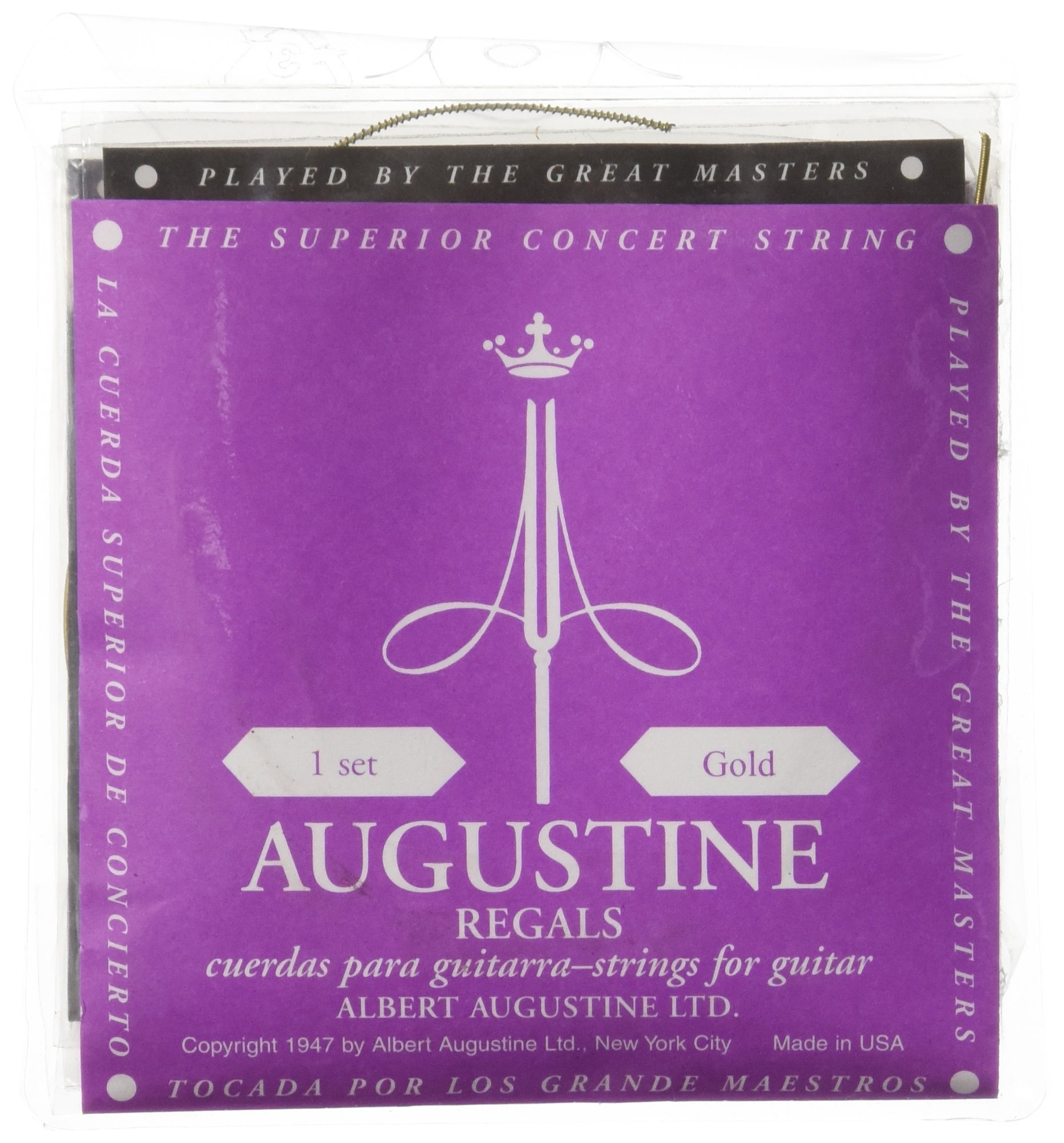 Augustine Regal Gold Crystal Nylon Guitar Strings - Medium Tension