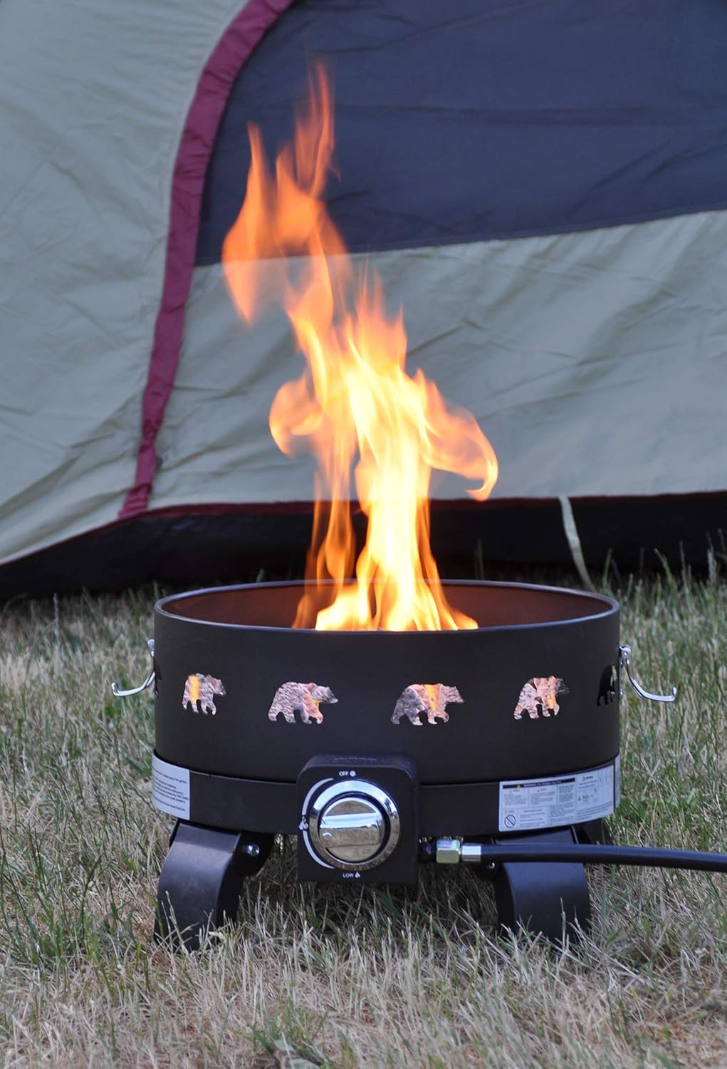 outlander portable propane fire pit on Amazon Com Paramount Bbq 211 Gbk Black Campfire Portable Fire Pit Bears Garden Outdoor