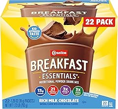 Carnation Breakfast Essentials Powder Drink Mix, Rich Milk Chocolate, 22 Count Box of 1.26 Ounce Packets