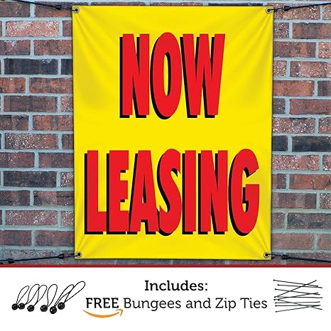 Amazon Com Half Price Banners Now Leasing Vinyl Banner Indoor
