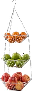 Mack - Hängender Obstkorb/Gemüsekorb aus Metall | Küchenampel für mehr Platz auf Ihrer Arbeitsplatte als 3-teiliges Set