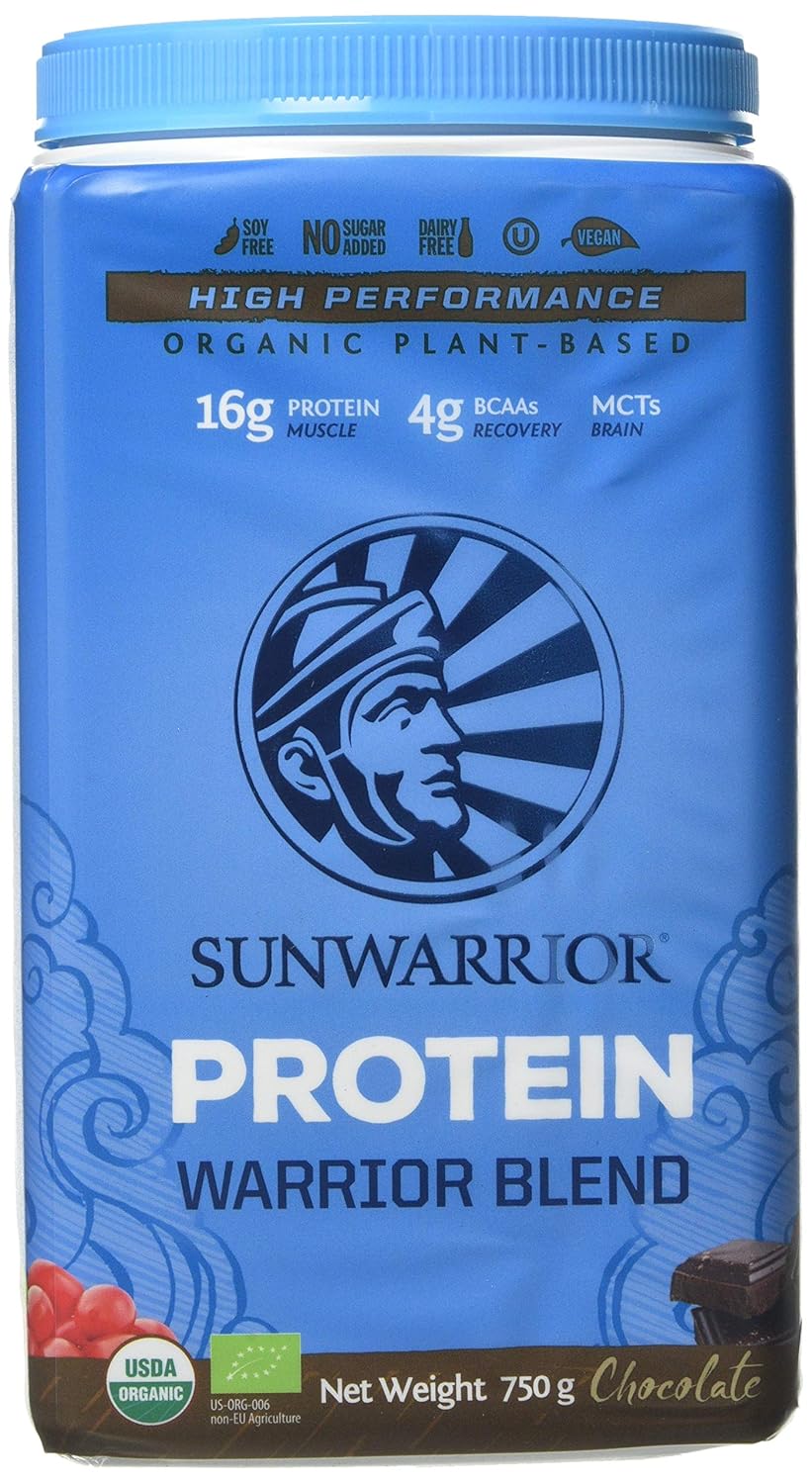 Sunwarrior Warrior Blend Organic Raw Vegan Protein Powder, Chocolate