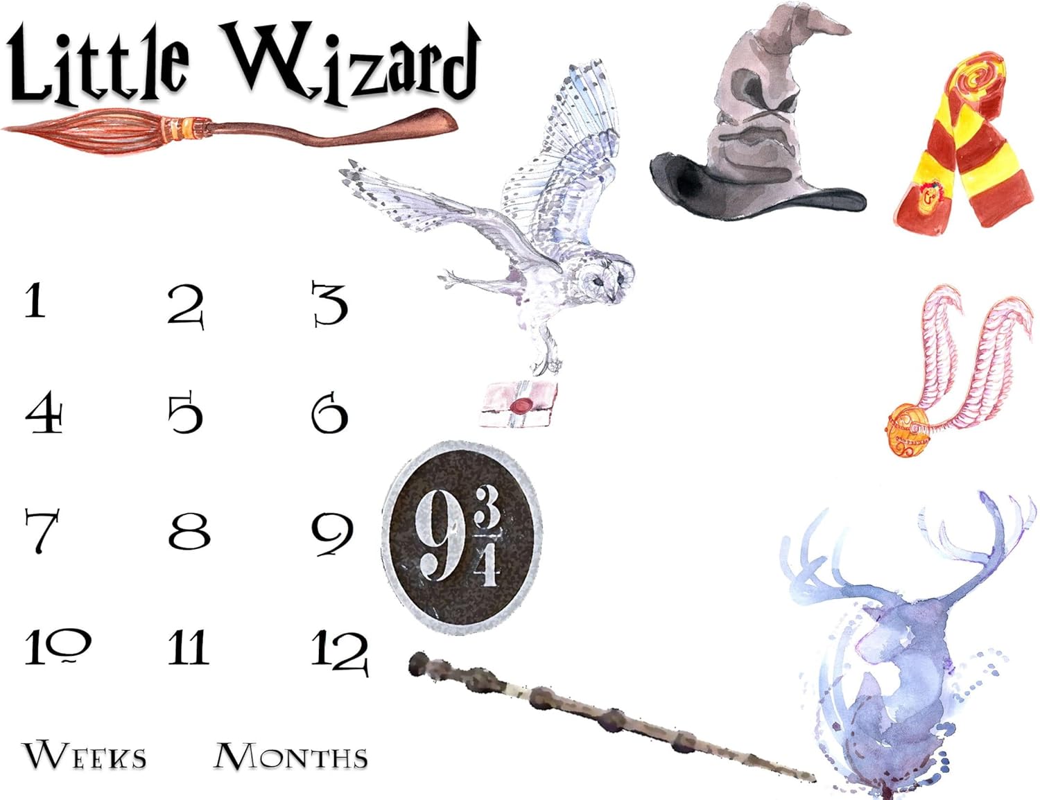 harry potter milestone blanket