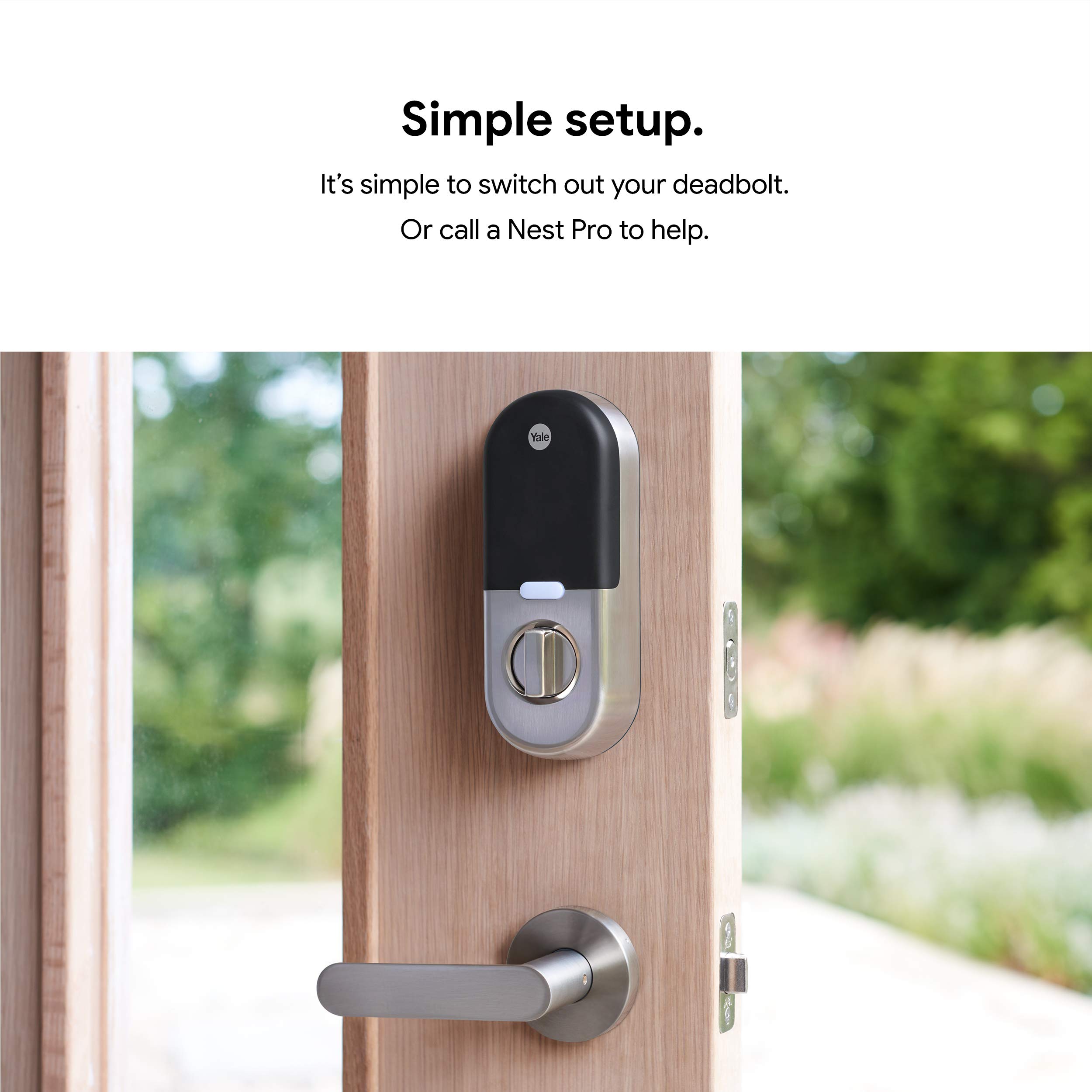 Google Nest x Yale Lock - Tamper-Proof Smart Lock for Keyless Entry - Keypad Deadbolt Lock for Front Door - Satin Nickel - View 10