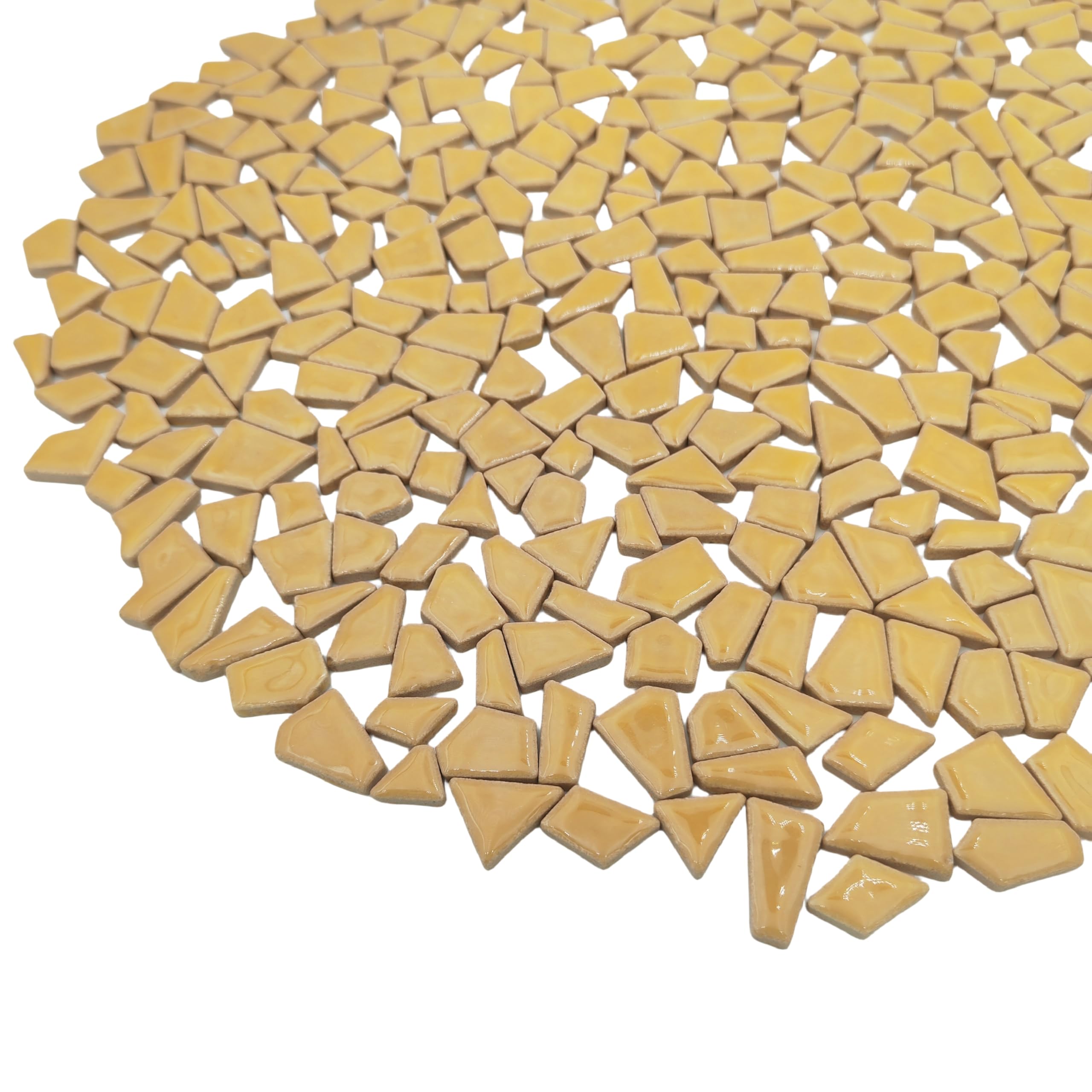 Photo 1 of 1.1LB Irregular Ceramics Mosaic Tiles, Mosaic Pieces Stones for DIY Mosaic Making Craft Hobby Arts Home Wall Decoration (Khaki)