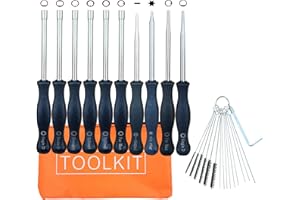 AIBICI Carburetor Adjustment Tool with Cleaning Brush Needle for Common 2 Cycle Small Engine Echo Stihl Poulan Husqvarna Echo Craftsman MTD Ryobi Homelite Zama Toro Trimmer Weed Eater Chainsaw Pack of 10