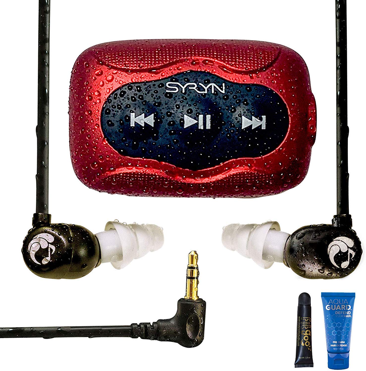 Swimbuds Flip Headphones and 8 GB SYRYN Waterproof MP3 Player with