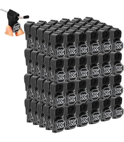 thumbnail image 2 of ProCraft 4 Inch Locking Black Plastic Pegboard Peg Hooks – 20 Pack With 2 Keys 2 of 6