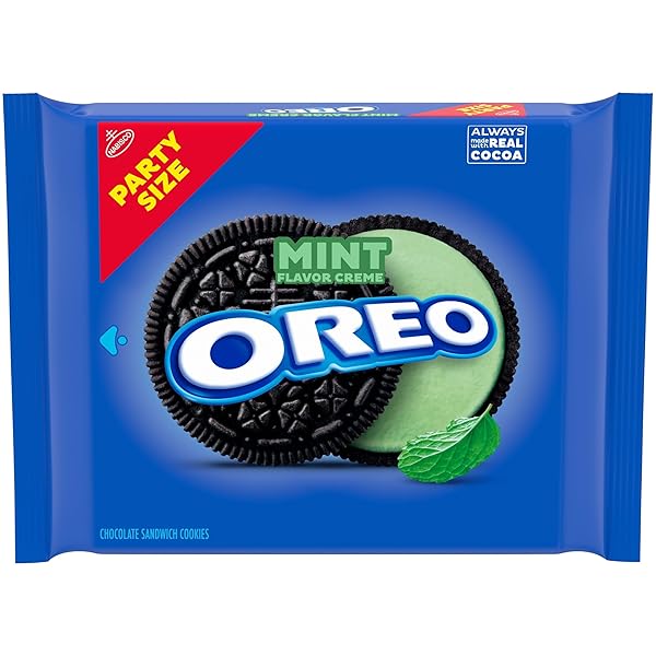 OREO MINT CREME CHOCOLATE SANDWICH COOKIES, PARTY SIZE,...