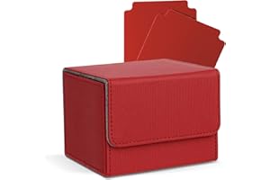 Zettokete MTG Deck Box - Large Capacity Trading Card Storage Box,Fits 100+ Double-Sleeved Cards,Leather Deck Case Compatible with Magic Commander Deck,YuGiOh Structure Deck,TCG Cards,Red