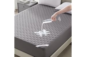 Waterproof Mattress Protector, Noiseless Queen Size Mattress Pad with Deep Pocket Fitted Up to 6"-21", Soft & Breathable Dirt