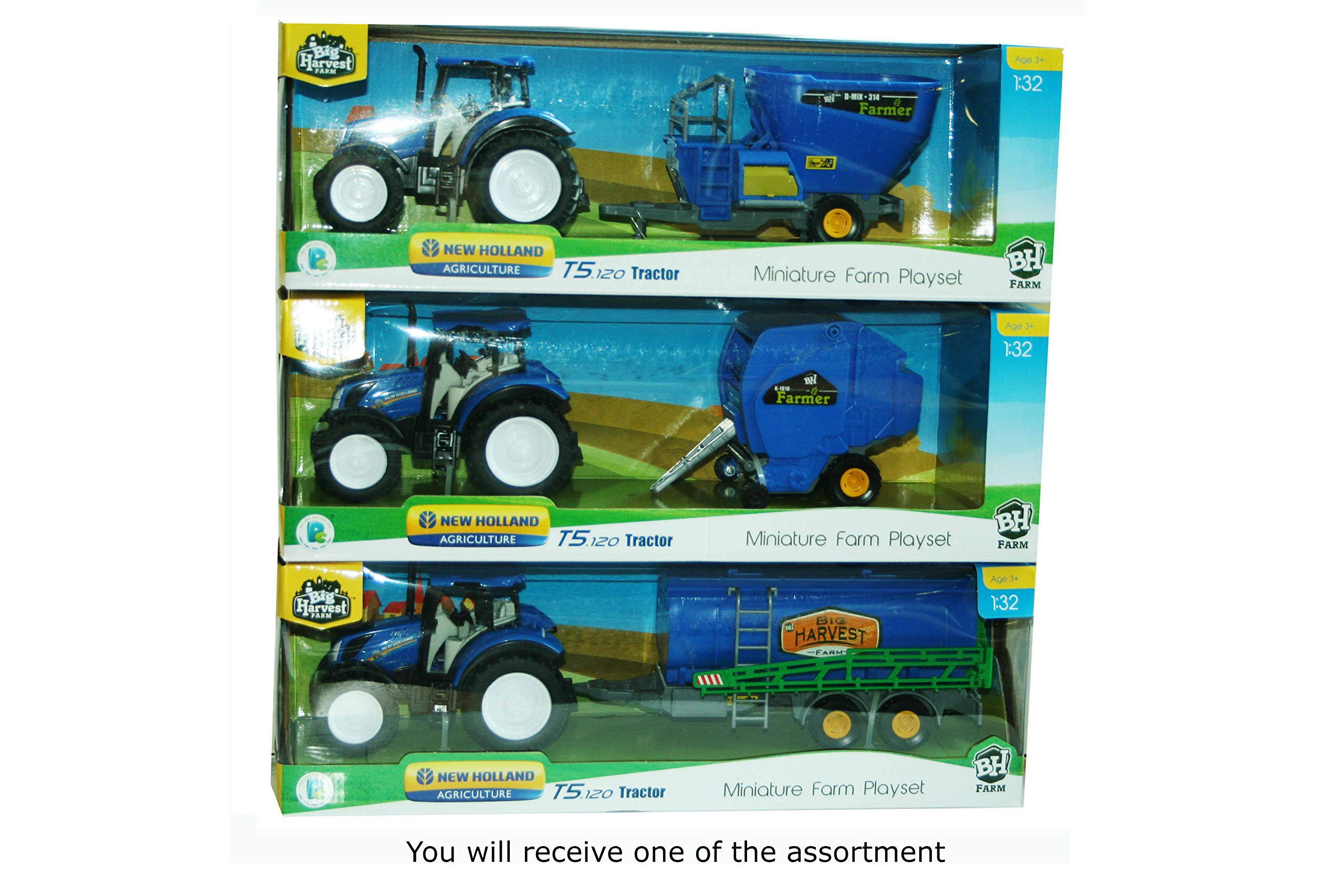 Atoz 9701 New Holland T5.120 Tractor with Machinery 1: 32, Blue