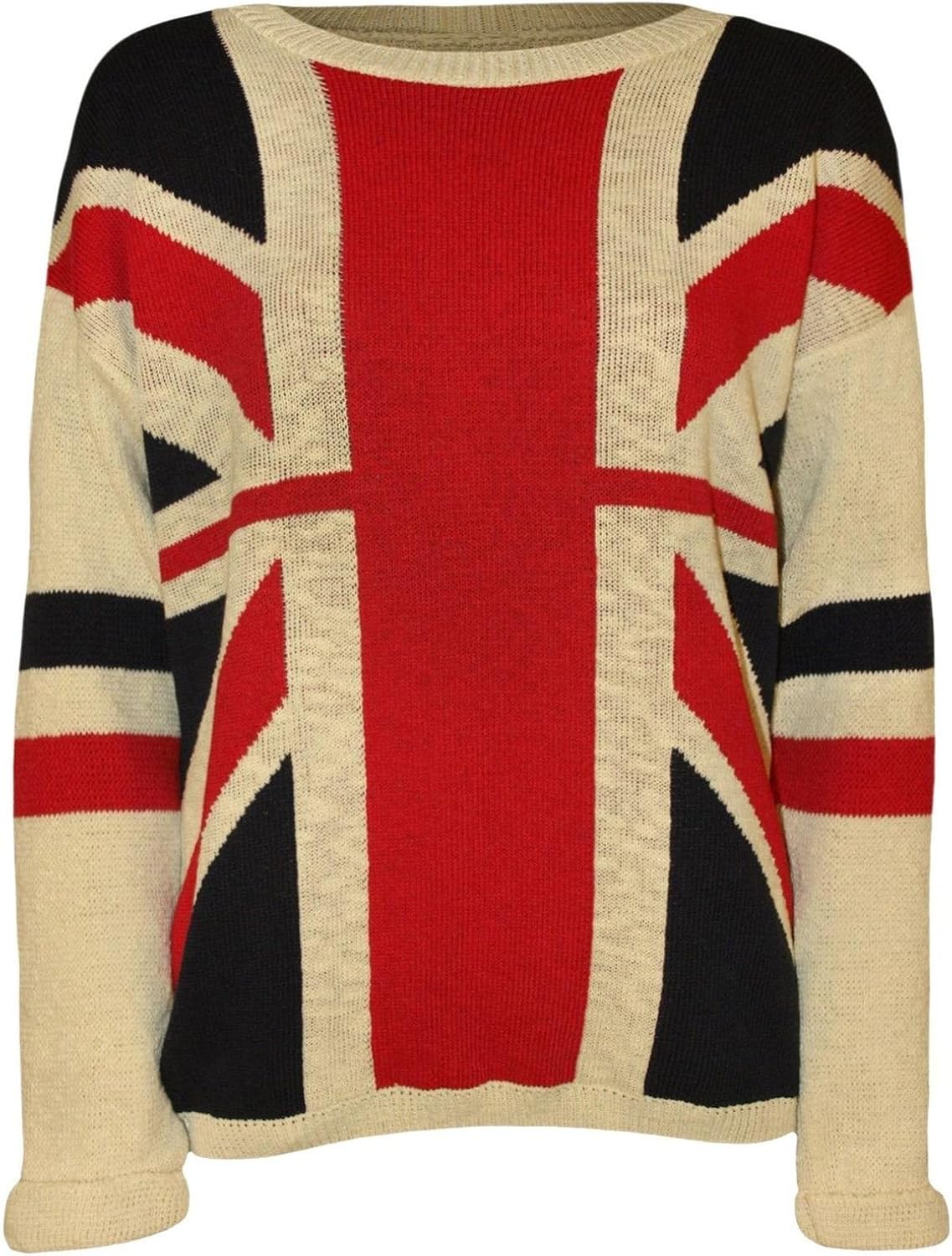 Sphere New Ladies Union Jack UK Flag Knitted Jumper Sweater UK Size 8