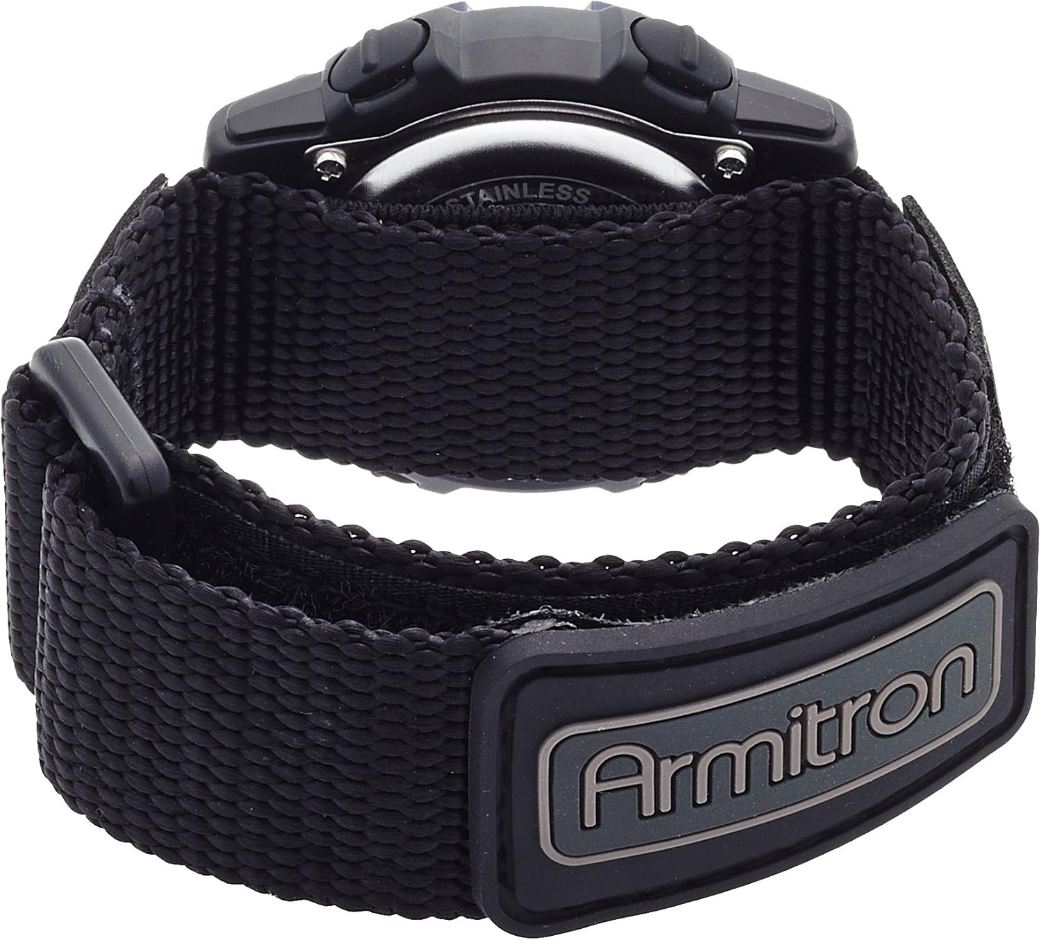 Armitron Sport Unisex 45/7004BLU Navy Blue Accented Digital Chronograph Black Nylon Strap Watch: Watches