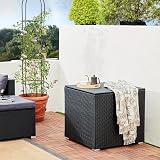 CASARIA Polyrattan Garden Cushion Storage Box 318L 75x75x70cm Waterproof Gas view 8