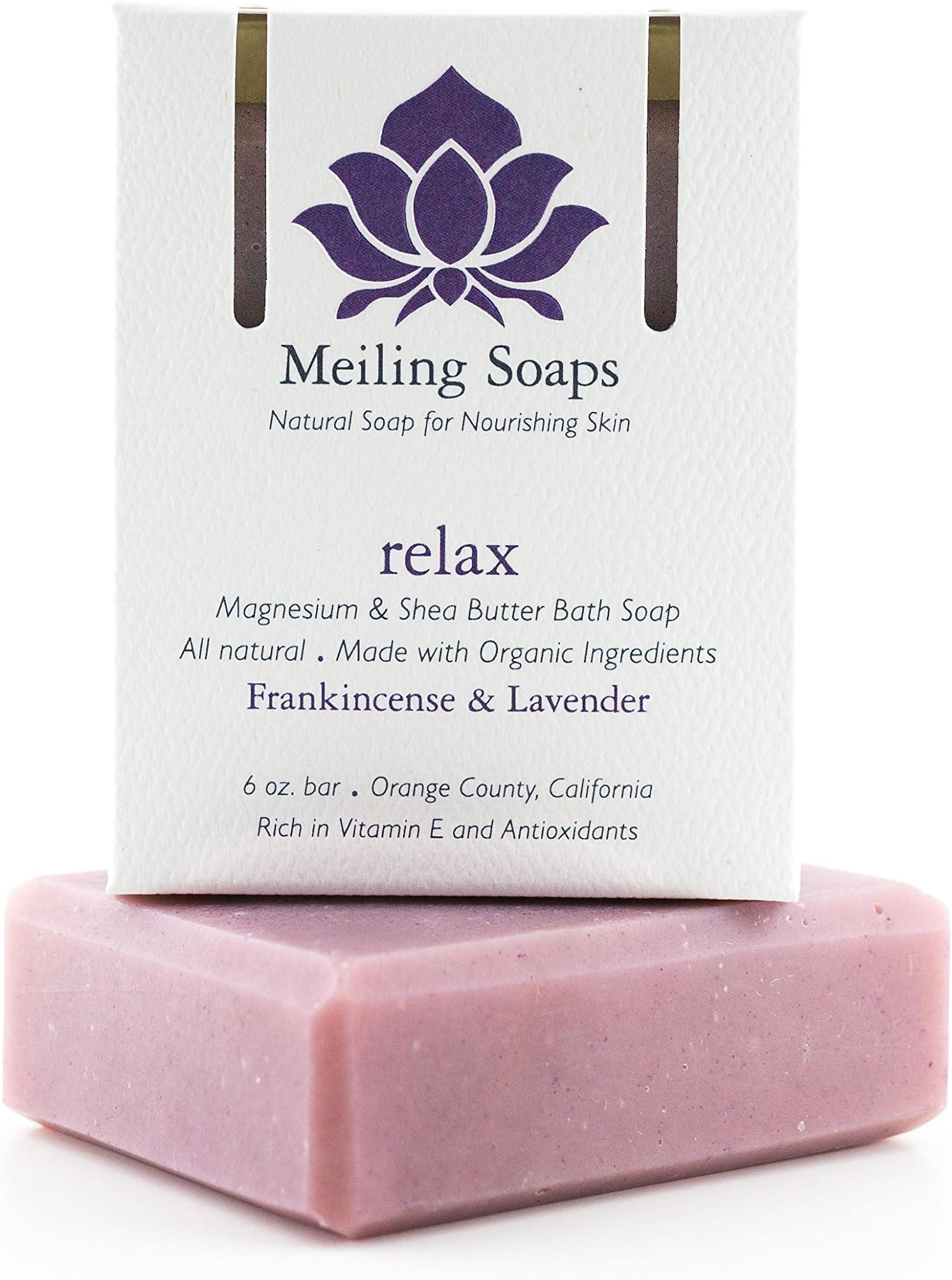 Relax Natural Bar Soap with Frankincense & Lavender Essential Oils and Magnesium