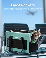 pecute Cat Carrier Airline Approved, Extra Stable Handbag, Breathable Mesh view 6