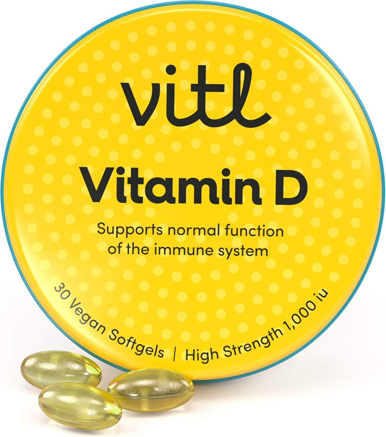 Vitl Vitamin D3 Vegan Supplements for Immune System, Bone, Teeth, Muscle, Heart Strength