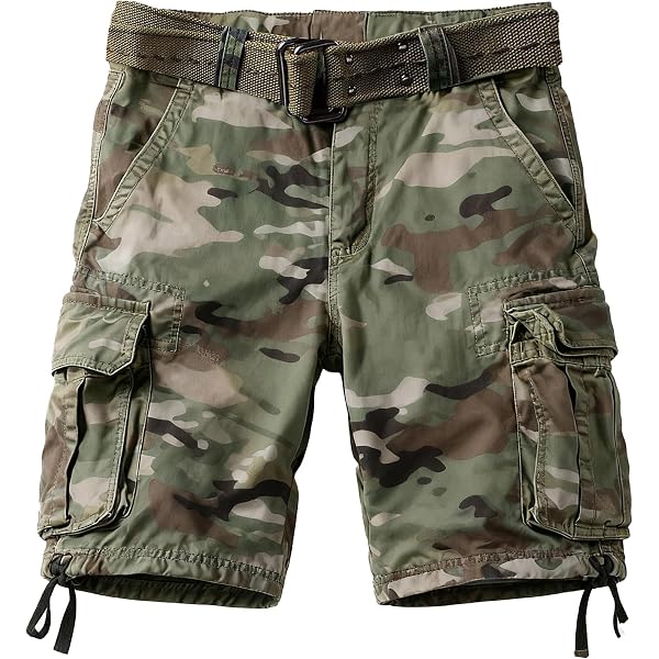 Short Cargo Militaire Homme MFH - Taille Régulière, Motif Camouflage, Neuf Avec étiquettes