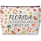 Florida Lovers Souvenirs Gifts for Women Makeup Bag Florida Travel Gifts City Themed Gift for International Traveler Friend Travel Gift for Daughter Mom Sister Birthday Presents Zipper Cosmetic Pouch