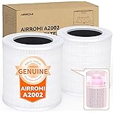 AIRROMI A2002 HEPA Air Purifier Replacement Filter, 3-In-1 Original Filter, Remove 99.97% of 0.3 Micron Particle 2 Pack White Activated Carbon