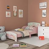 ZONEKIZ Toddler Bed Frame Pink 77x143x60cm for Ages 3-6 Years view 3