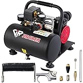 JIR JINGREN Quiet Air Compressor,1 Gallon Steel Tank,1HP, 1.65CFM @ 90PSI Oil Free Air Compressor & Max. 120PSI Pressure for Tire Inflation,Nailing,Home DIY Project(With Accessories Kit)