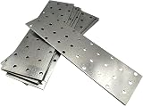 LLB Steel Timber Connector Flat Plate 200x60x2mm Galvanised 30 Holes 10pc Pack