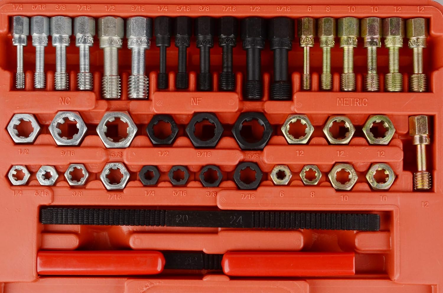 42Pcs Tap and Die Re Threading Tool Set Kit Metric Sizes UNF and UNC