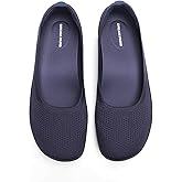 DREAM PAIRS Women's Ballet Flats Dressy Arch Support Wide Toe Box Knit Flats Comfortable Round Toe Slip On Travel Work Business Office Barefoot Shoes