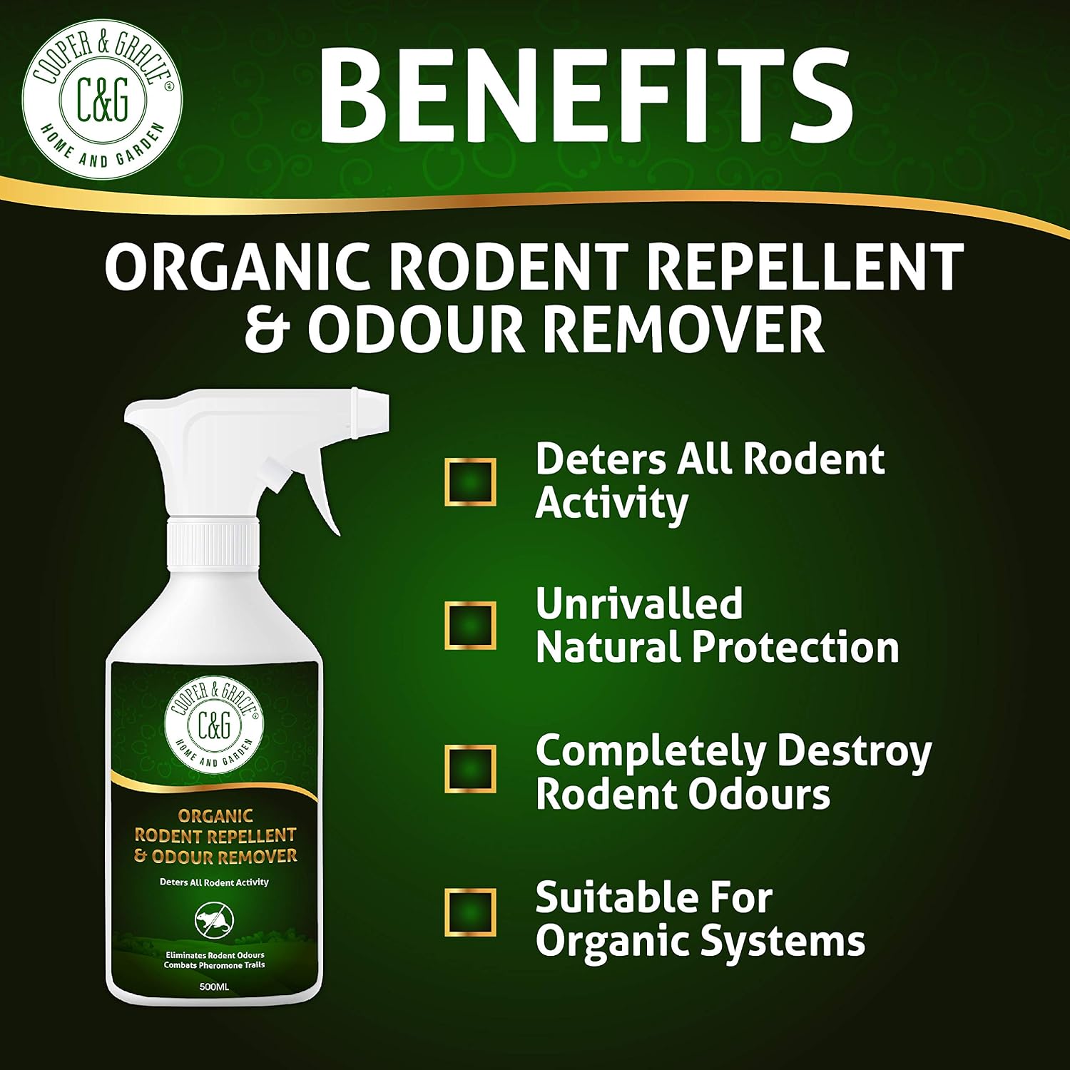 Natural Rodent Repellent Spray 500ML, White, 500 ml (Pack of 1) - Image 3