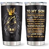 kirusel Gifts for Son, Valentines Day Son Gifts from Mom, To My Sons from Dad Mom, Birthday Gift for Sons, Best Present Idea for boy 20oz Tumbler Mug (1PC)
