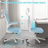 naspaluro Office Desk Chair with Flip-Up Armrests High Back Ergonomic Blue view 4