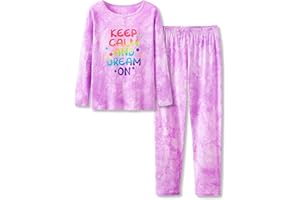 Beezizac Pajamas for Girls 100% Cotton Tie dye Unicorn Mermaid Sleepover PJ Set Size 4T-18