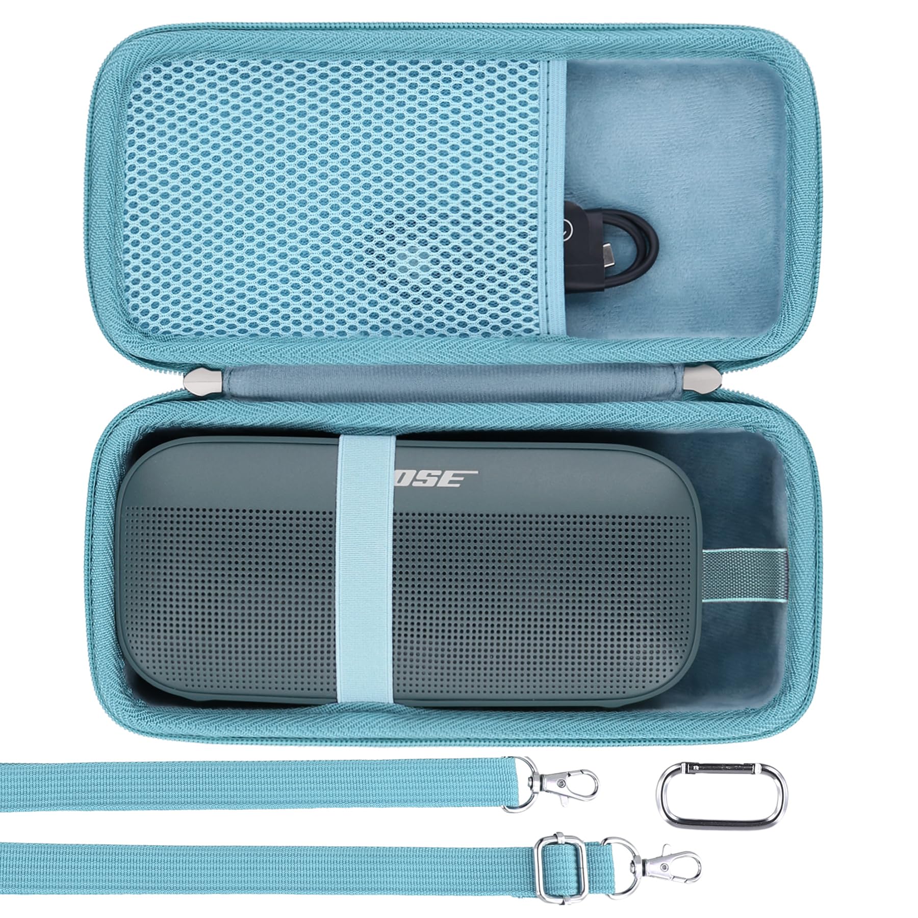 Khanka Hard Carrying Case Compatible with Bose SoundLink Flex 2nd Gen/Bose SoundLink Flex Bluetooth Portable Speaker,Stone Blue,Case Only — image 1