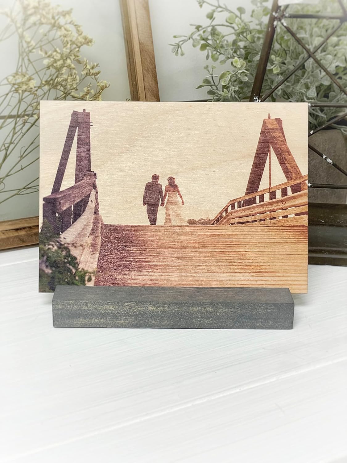 Photographs - DREAM BIG PRINTABLES Your Photo on Real Wood with a Stained Wood Stand (5x7 Landscape)
