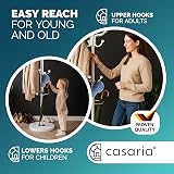 CASARIA Elegant Curved Coat Rack with Marble Base, 14 Rotatable Hangers, White view 5