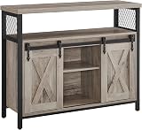 VASAGLE Sideboard Kitchen Cabinet with 2 Sliding Doors 33x100x80 cm Heather